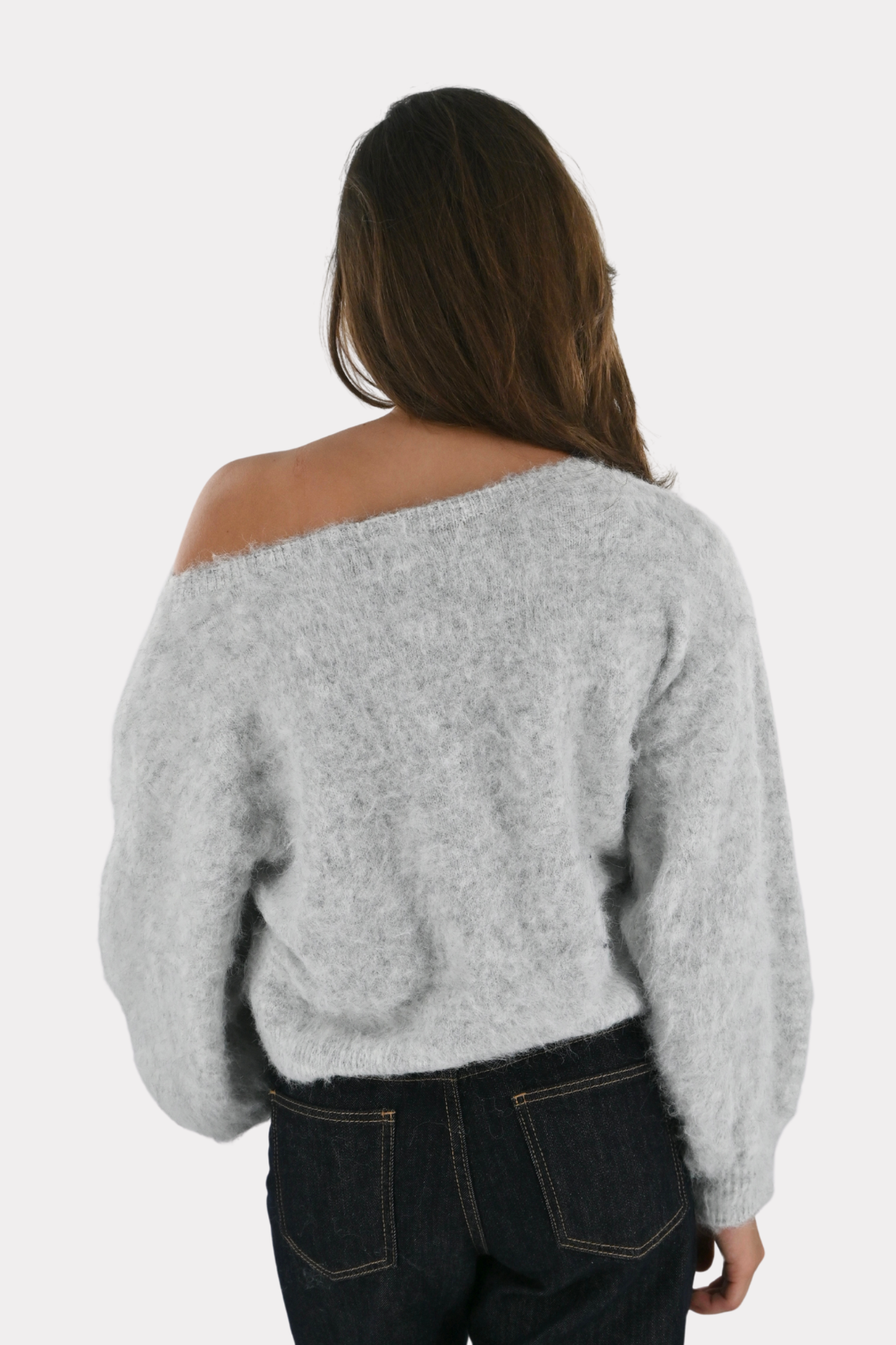 Maira™ | Off shoulder-stickad tröja