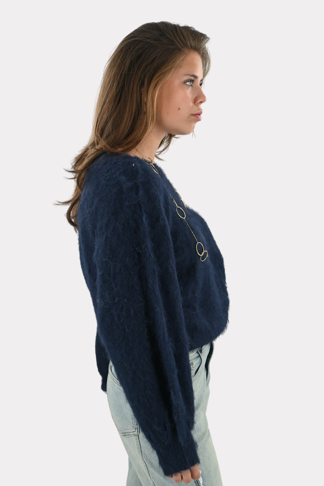 Maira™ | Off shoulder-stickad tröja